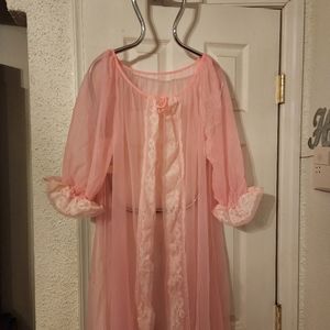 Vintage Sheer Pink Robe